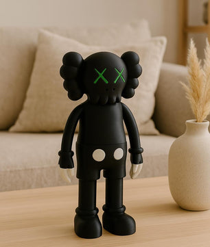 Black Inspired Art Toy – Standing Designer Figurine with Green Eyes
