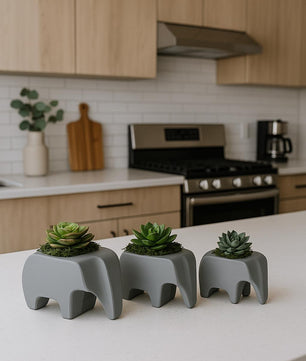 Elephant Planter Trio – Modern Jungle Decor
