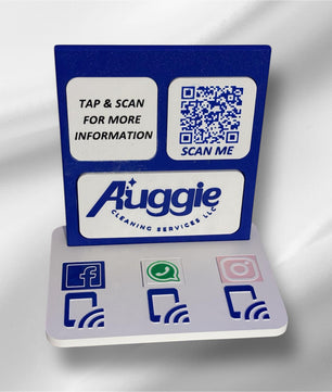 Custom NFC Social Media Stand – Smart Display with QR & Logo Integration
