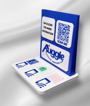 Custom NFC Social Media Stand – Smart Display with QR & Logo Integration