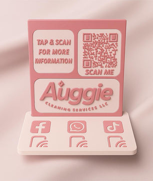 Custom NFC Social Media Stand – Smart Display with QR & Logo Integration