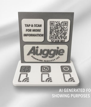 Custom NFC Social Media Stand – Smart Display with QR & Logo Integration